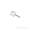 10PCS CZ PRONG PUSH-IN TOP 316L SURGICAL STEEL LABRET WITH SOFT ENAM/MONROE SS TOP PART